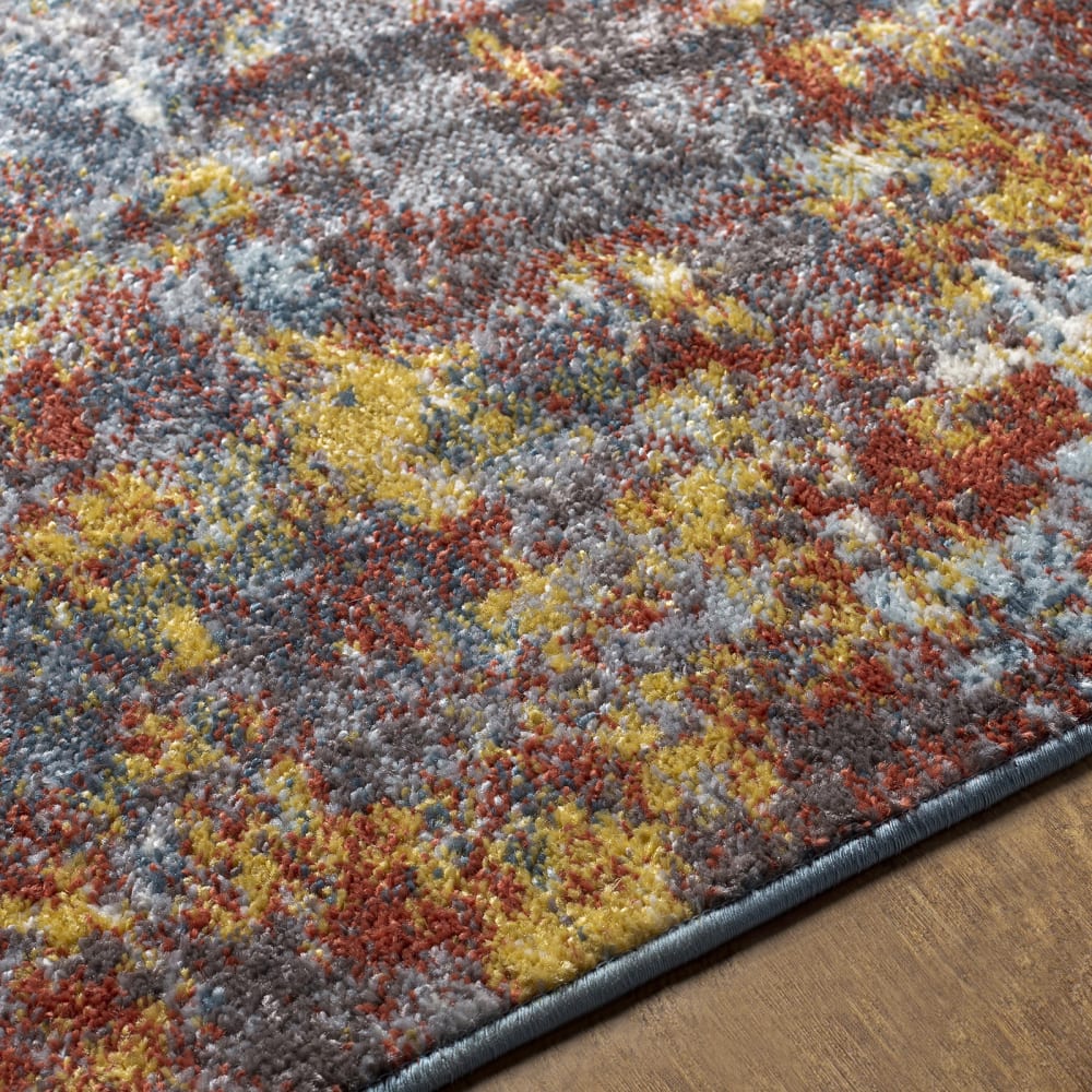 Tapis abstrait moderne multicolore/bleu 160x213 — vue 4