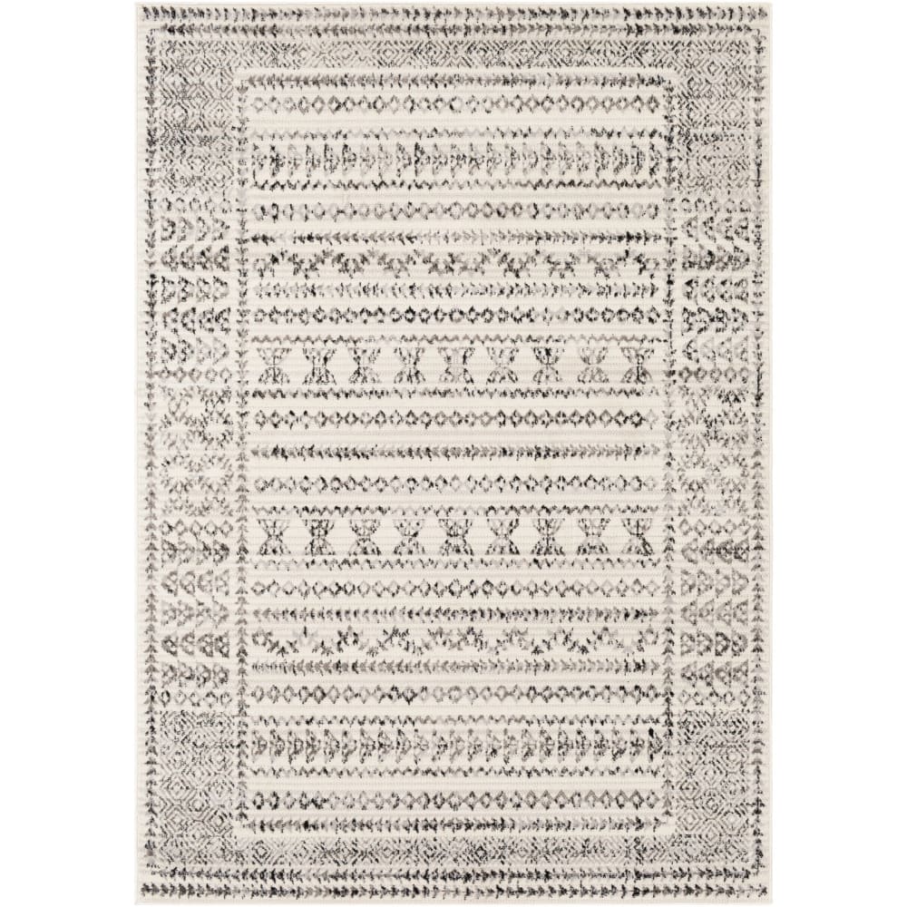 Tappeto scandinavo boho bianco/nero 200x275 - Livabliss