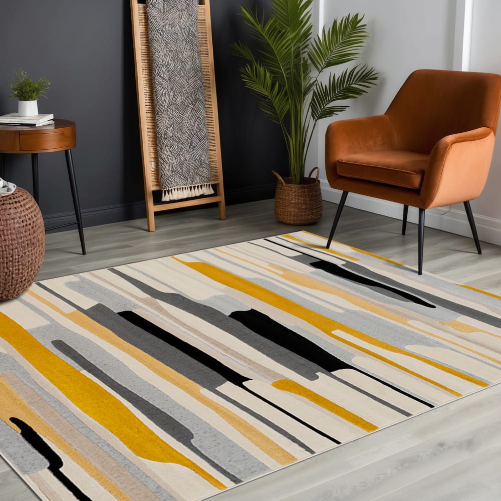 Tapis scandinave moderne multicolore/gris 160x220 — vue 3