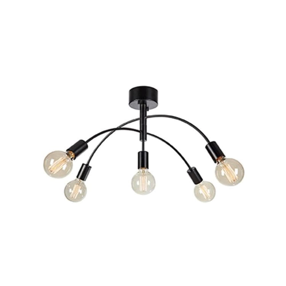 Plafonnier 5lumières métal l72cm noir