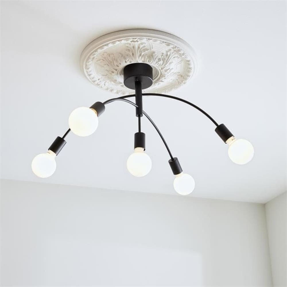Plafonnier 5lumières métal l72cm noir — vue 3