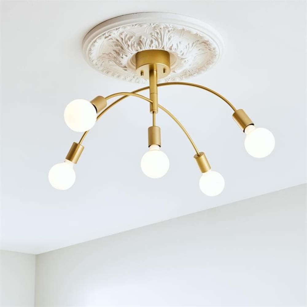 Plafonnier 5lumières métal l72cm doré — vue 3