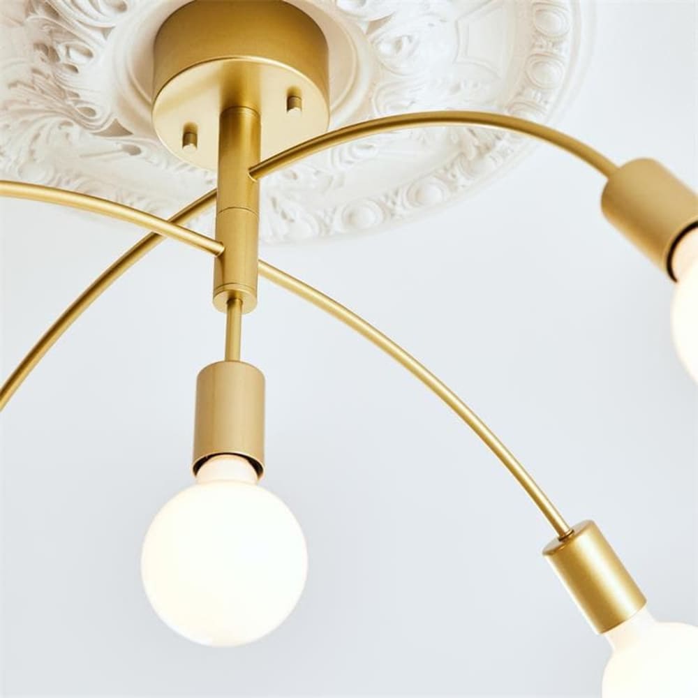 Plafonnier 5lumières métal l72cm doré — vue 4