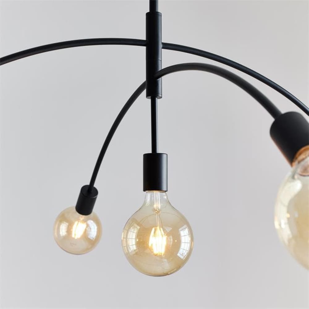 Suspension 5lumières métal l117cm noir — vue 4