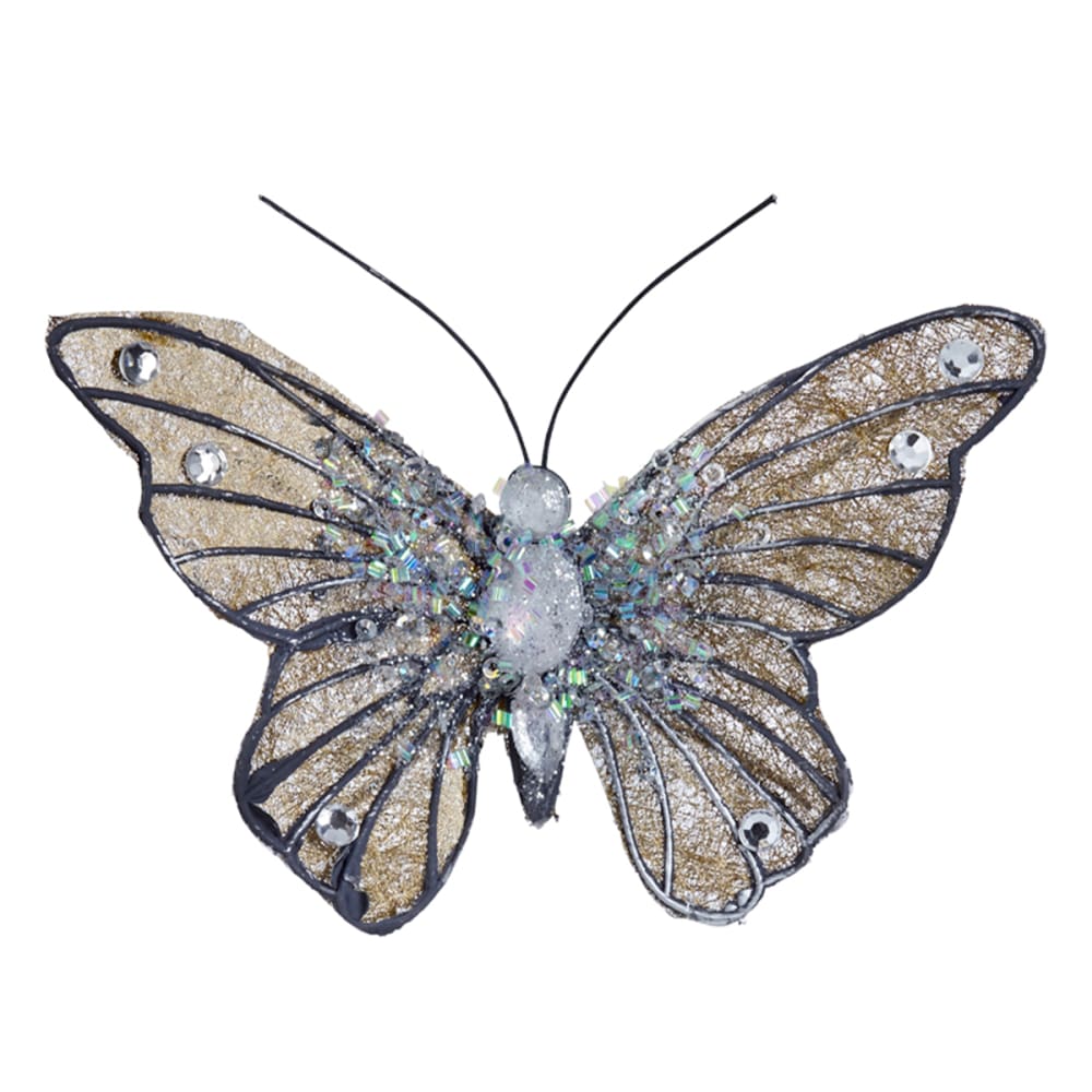 Sia Deco Clip décoratif papillon doré h10 style contemporain - Tissu