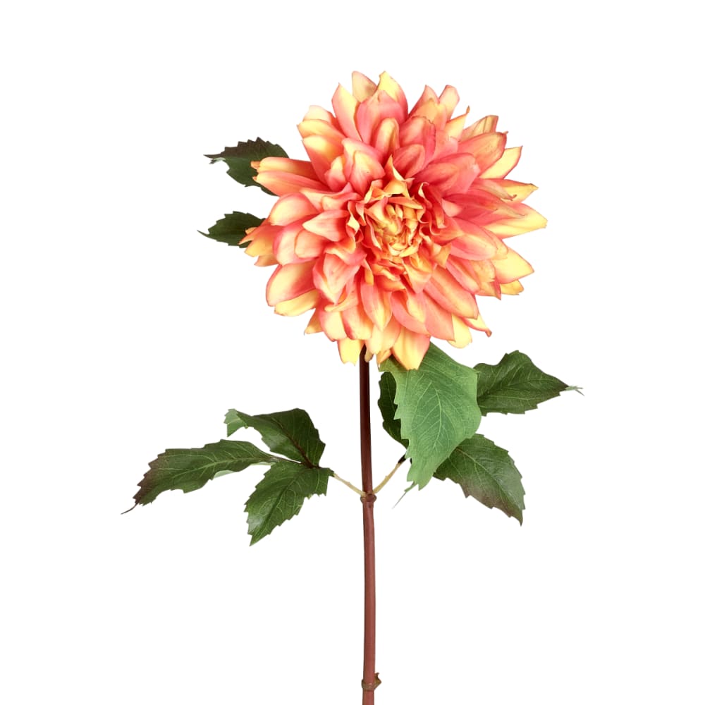 Sia Deco Künstlicher Dahlienstiel H70, Korallenorange style modern orange Pes - Polyester