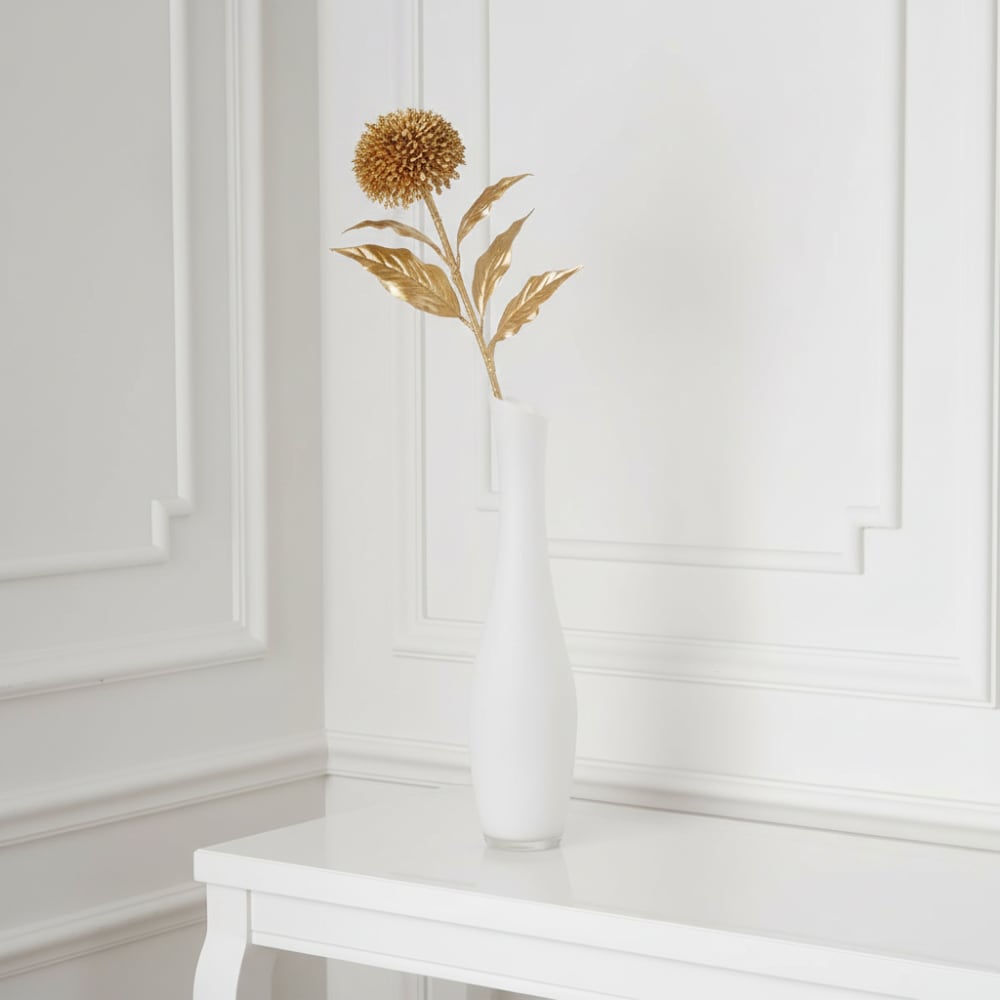 Tige de zinnia artificielle dorée h70 — vue 3
