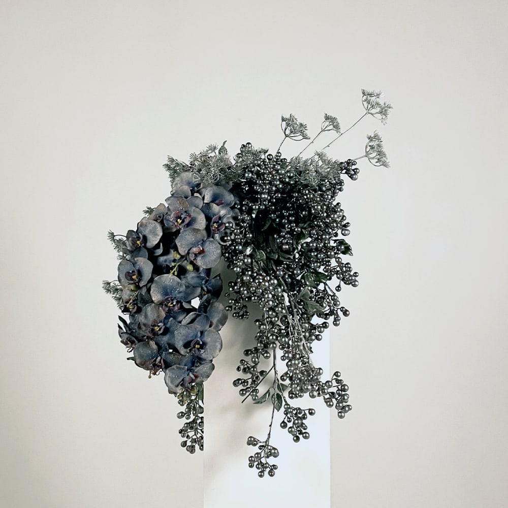 Branche de baies artificielles métalliques argentés h51 — vue 4