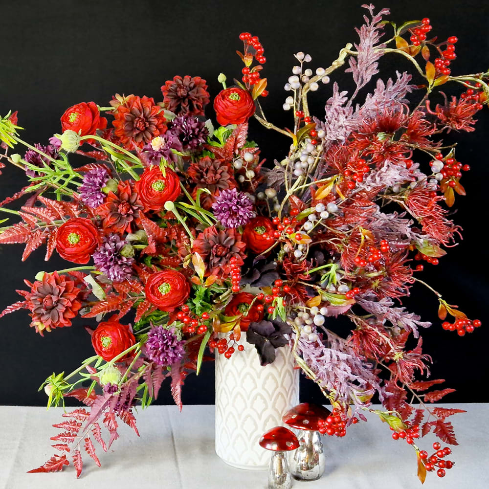 Fogliame artificiale di felce bordeaux h104 - Sia Deco