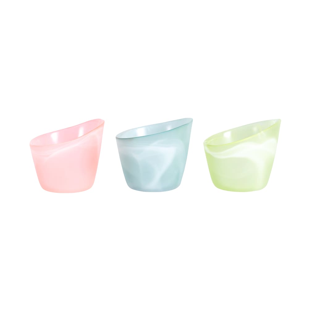 Sia Deco 3er Set dekorative Windlichter aus Glas D7, Rosa und Blau style modern Rosa Glas