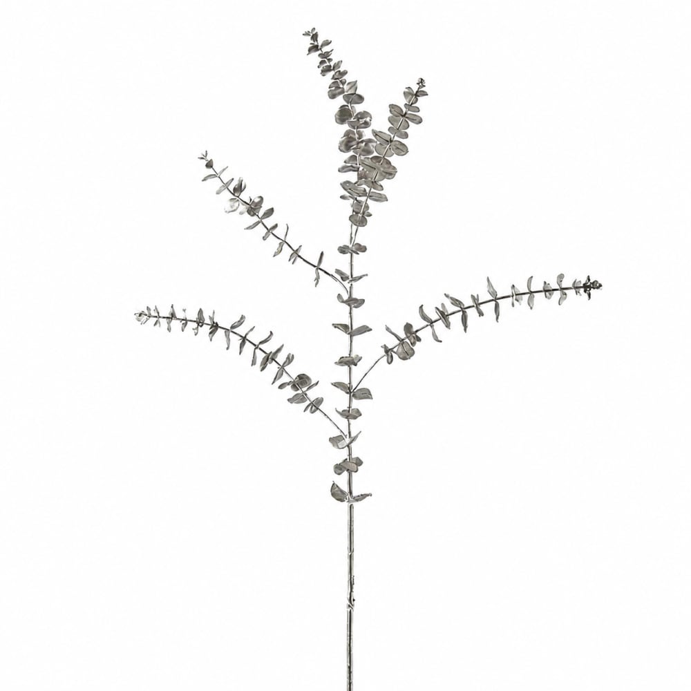 Fogliame artificiale di eucalipto argentato h116 - Modello Contemporaneo - Argentato - PVC - Cloruro di polivinile