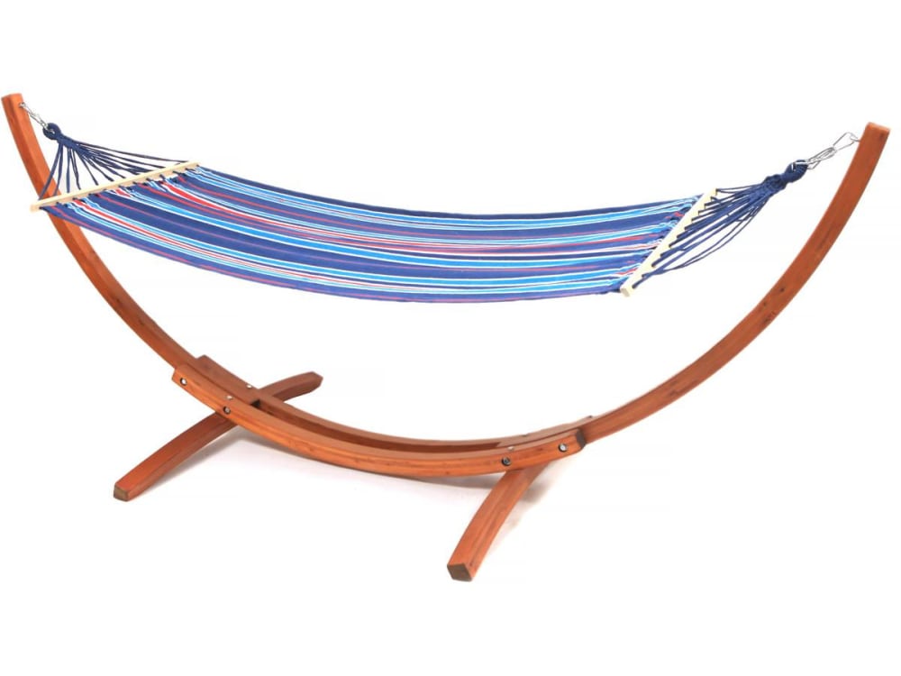 Hamac jardin en bois bleu 315 x 115 x 120 cm