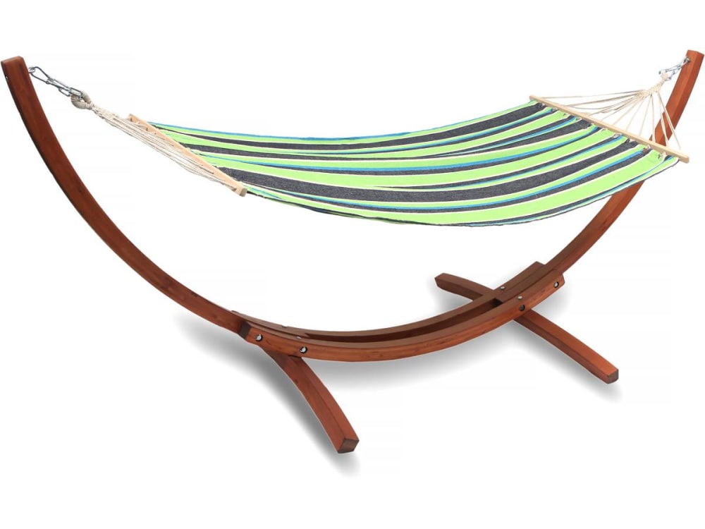 Hamac jardin bois de mélèze vert 320 x 117 x 120 cm