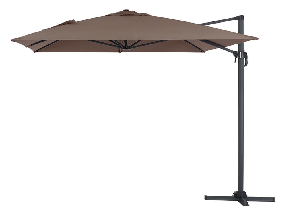 Parasol jardin en aluminium marron 300 x 400 x 300 cm