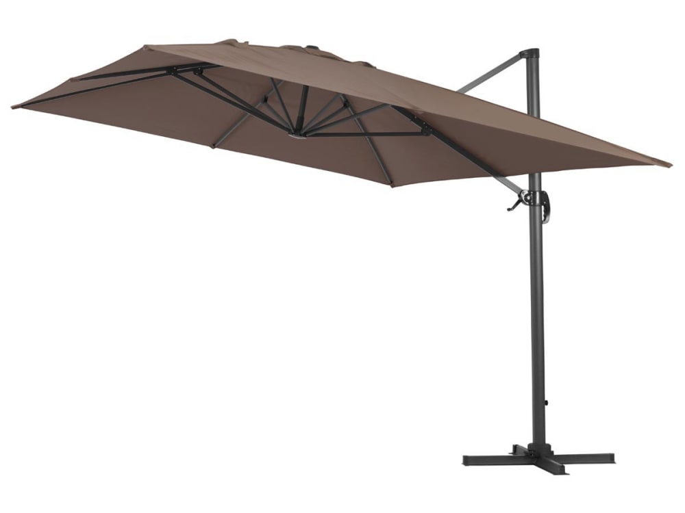 Parasol jardin en aluminium marron 300 x 400 x 300 cm