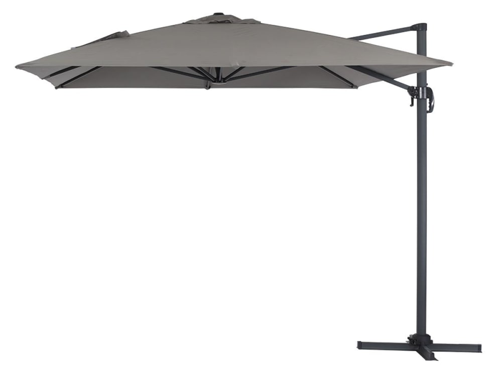 Parasol jardin aluminium gris 300 x 400 x 300 cm