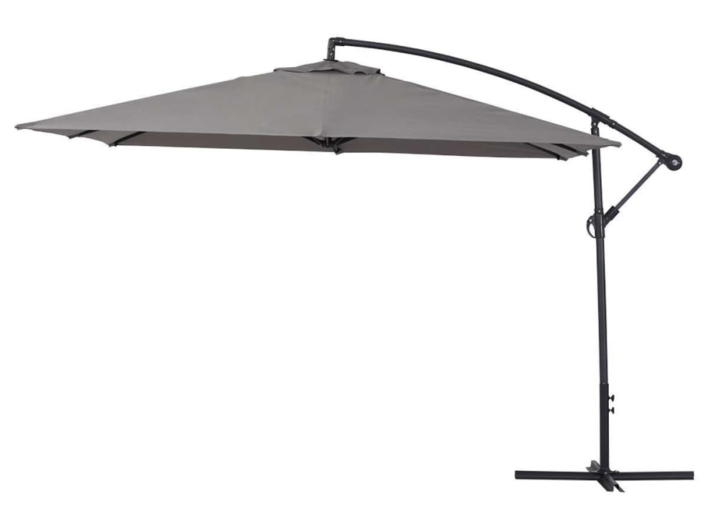 Parasol jardin en aluminium gris 300 x 300 x 252 cm