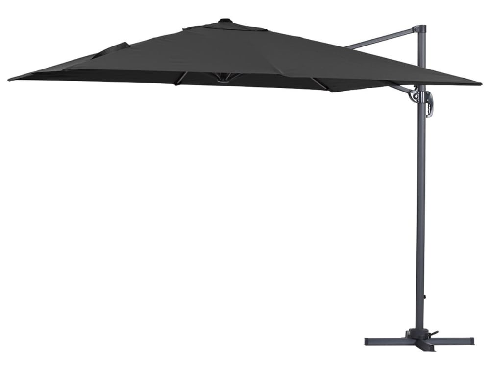 Parasol jardin aluminium noir 300 x 300 x 290 cm