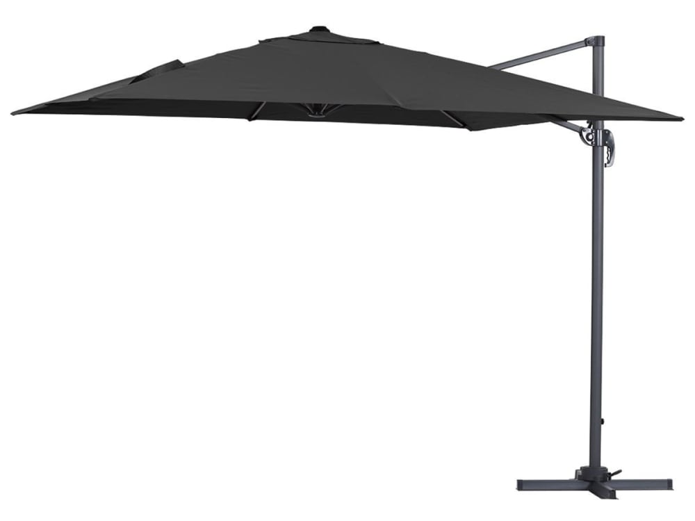 Parasol jardin en aluminium noir 300 x 300 x 290 cm