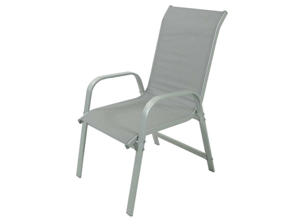 Lot de 2 fauteuils de jardin en aluminium gris clair 75 x 55 x 99 cm