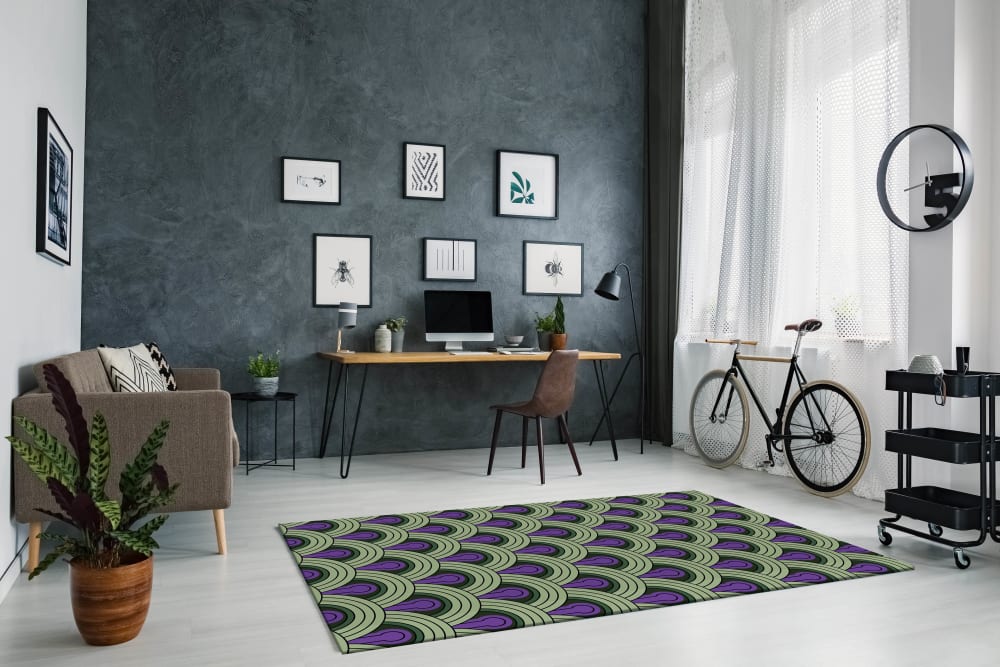 Tapis vinyle lueur bleue 120x170cm — vue 3