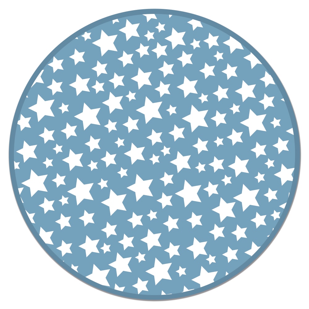 Alfombra vinílica redonda infantil estrellas azul 190x190 cm