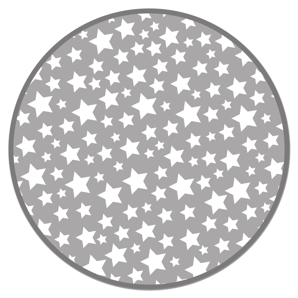 Alfombra vinílica redonda infantil estrellas gris 150x150 cm