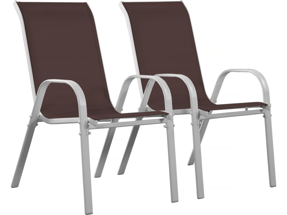 Lot de 2 fauteuils de jardin métal taupe 53 x 75 x 92 cm