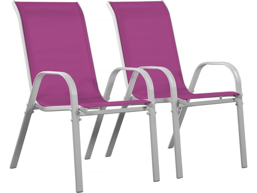 Lot de 2 fauteuils de jardin métal rose 535 x 75 x 92 cm