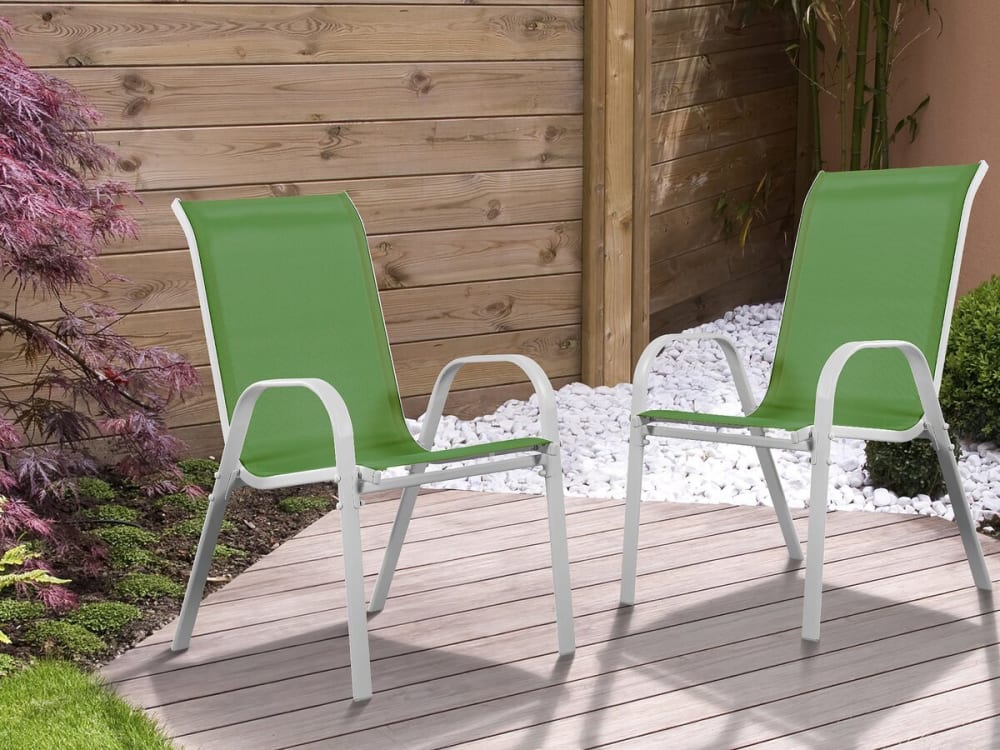 Lot de 2 fauteuils de jardin en acier vert 53 x 75 x 92 cm - Maisons du Monde