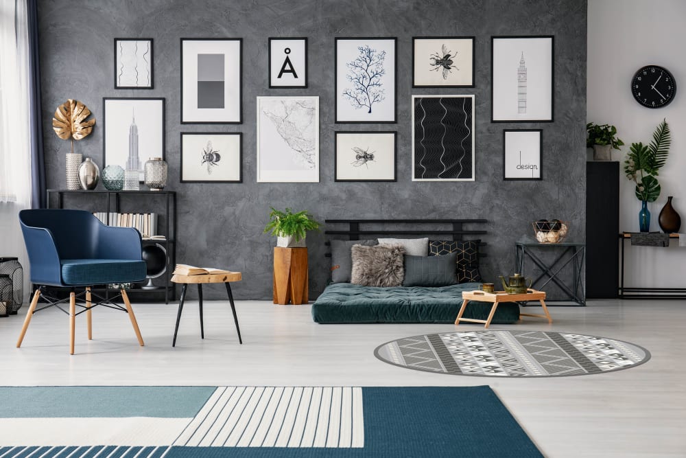 Alfombra vinílica redonda azteca gris 190x190 cm - Maisons du Monde