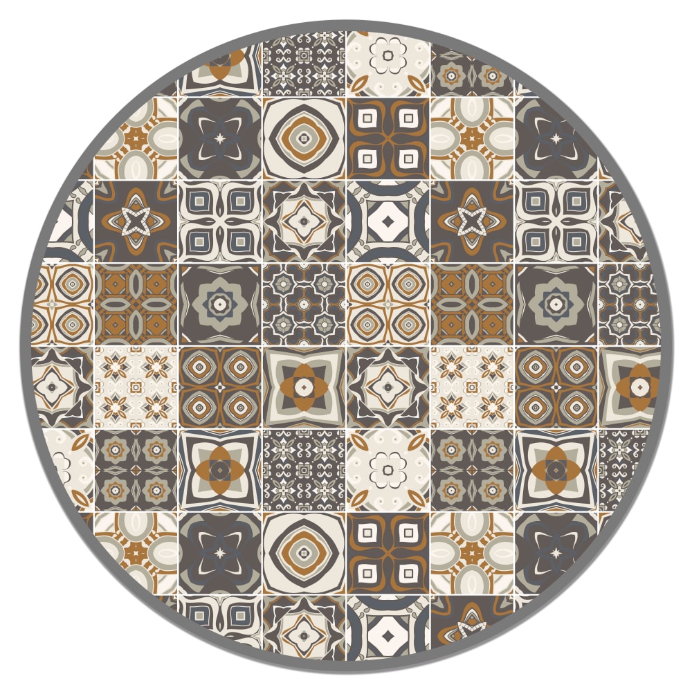 Tapis vinyle carreaux - orange