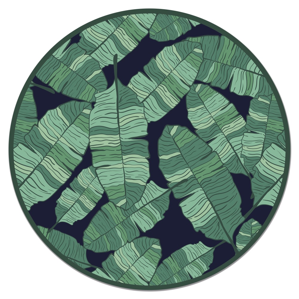 Alfombra vinílica redonda hojas platano 150x150 cm