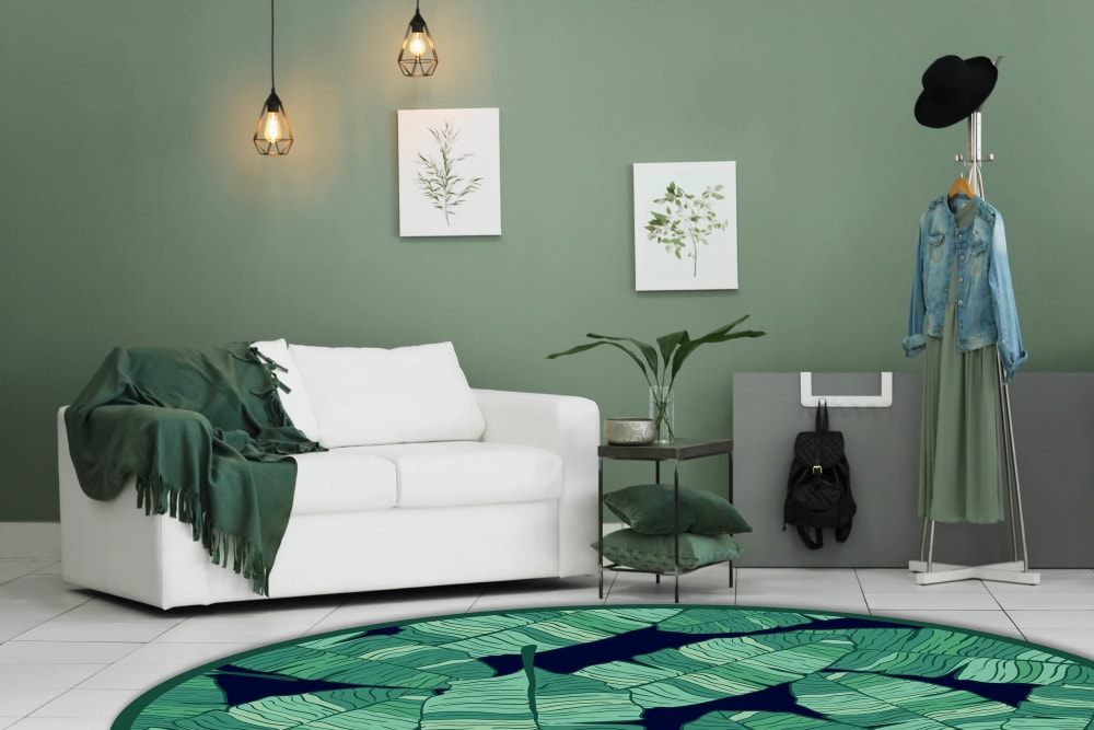 Alfombra vinílica redonda hojas platano 150x150 cm - Maisons du Monde