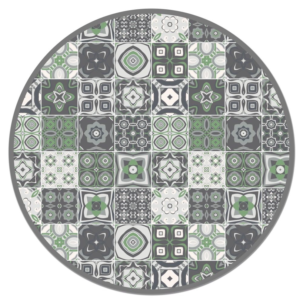Tapis vinyle carreaux - vert