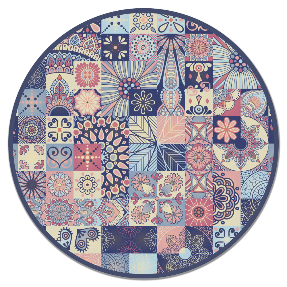 Alfombra vinílica redonda hidráulica original 150x150 cm