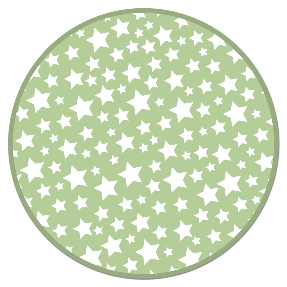 Alfombra vinílica redonda infantil estrellas verde 190x190 cm