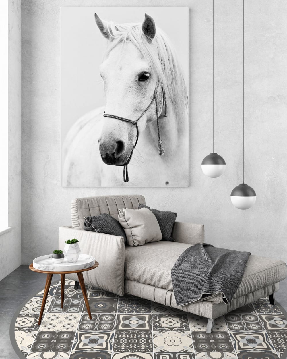 Tapis vinyle carreaux ciments gris 3 150x150cm — vue 4