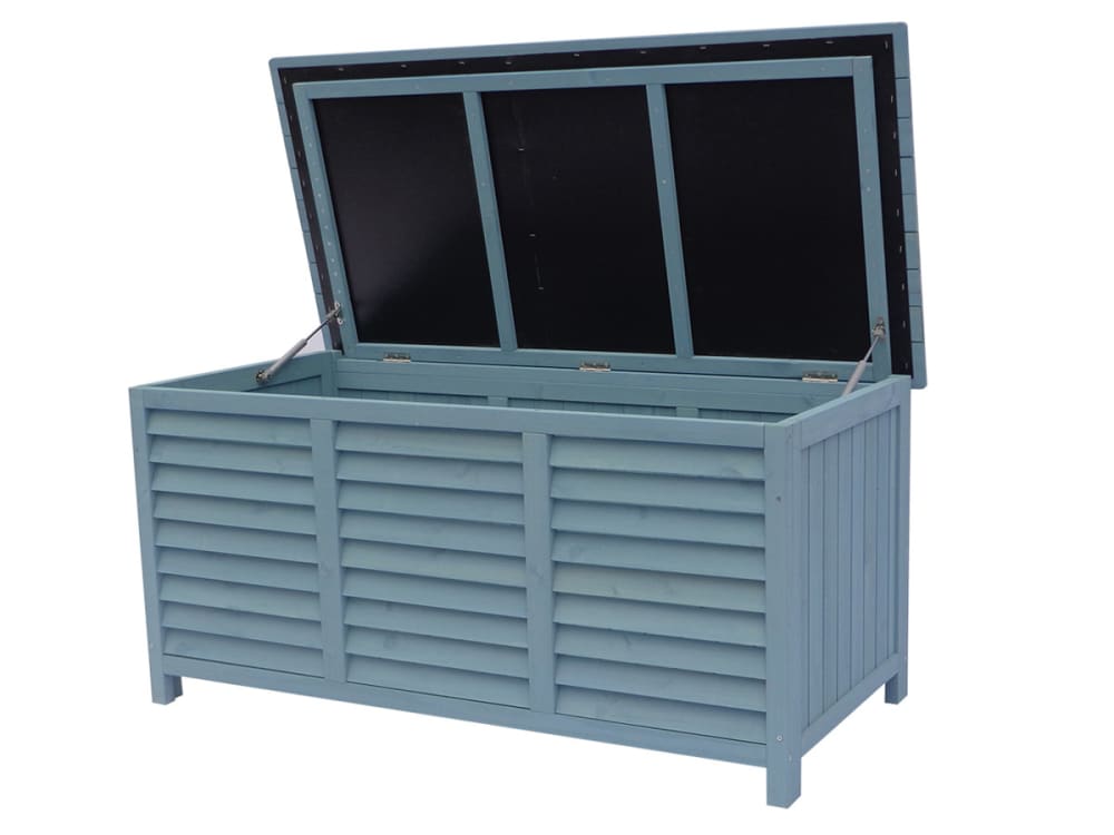 Coffre de jardin en bois bleu 130 x 64 x 60 cm