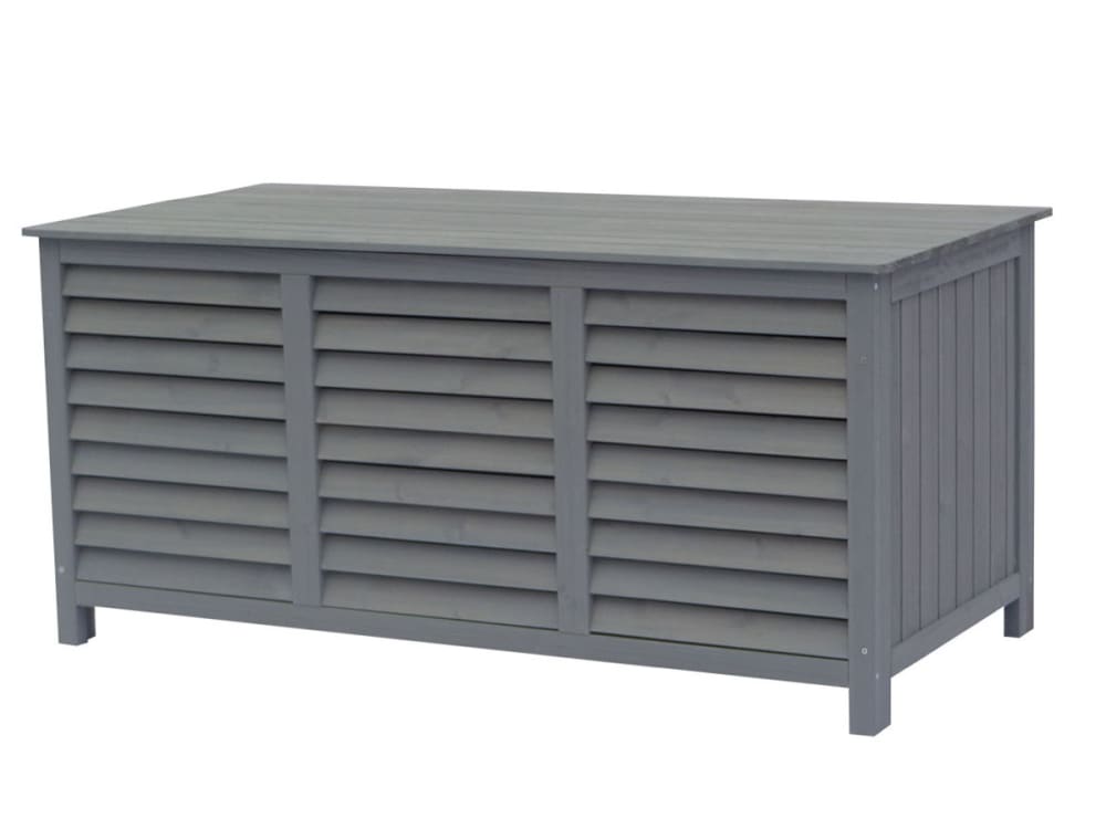 Coffre de jardin gris 130 x 64 x 60 cm