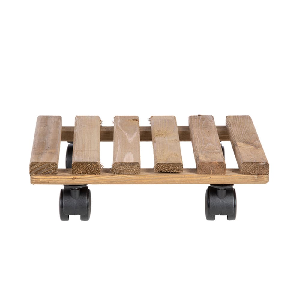 Esschert Design Support plantes roulettes carré 29 cm Marron Bois