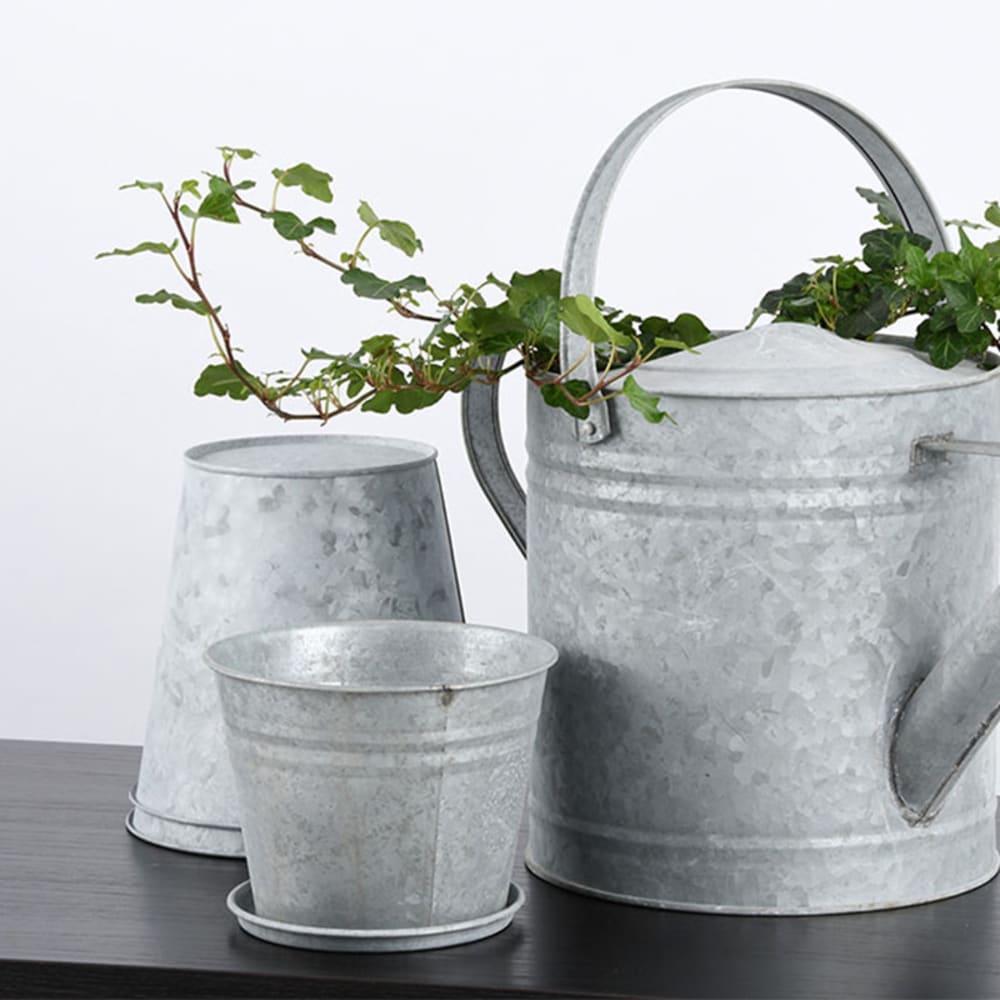 Pot fleurs zinc 9 cm gris — vue 3