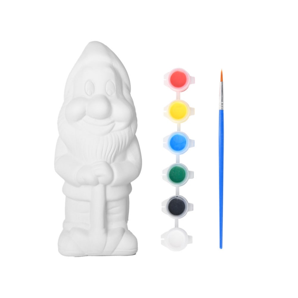 Esschert Design Kit nain de jardin à peindre dolomie blanc Blanc Pvc - Poly Chlorure De Vinyle - 9x21x8cm
