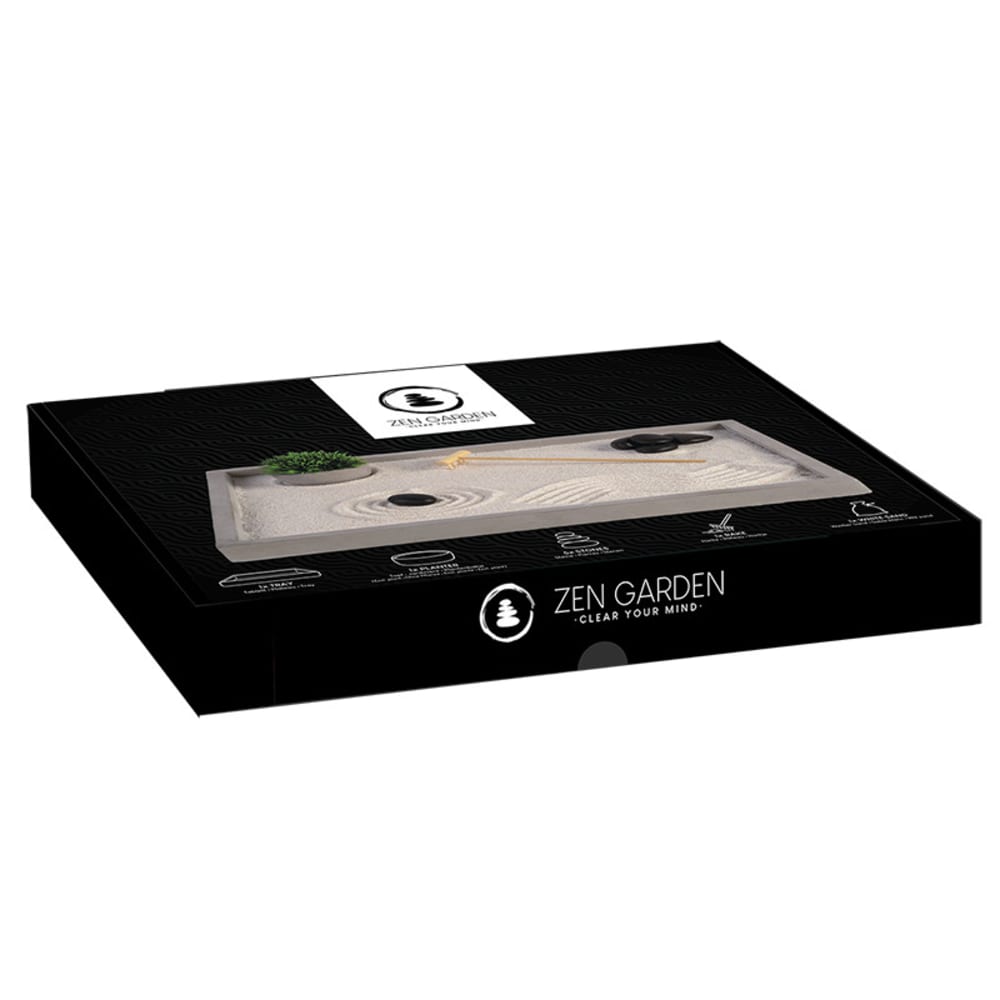 Jardin zen rectangulaire 30 x 22 cm béton gris — vue 4