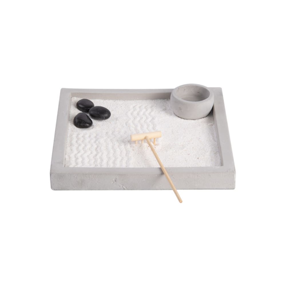 Jardin zen carré 20 x 20 cm béton gris — vue 3