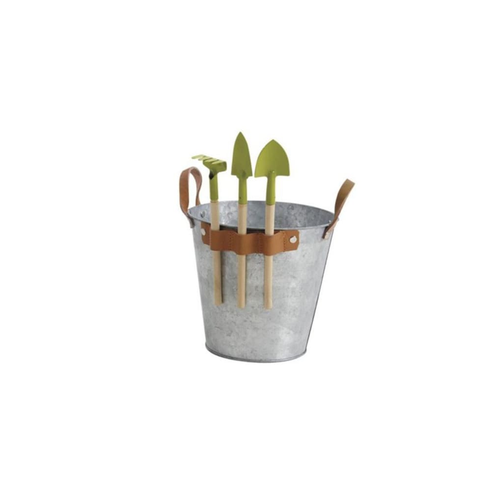 Seau en zinc pour enfant avec 3 outils Seau en zinc pour enfant avec 3 outils