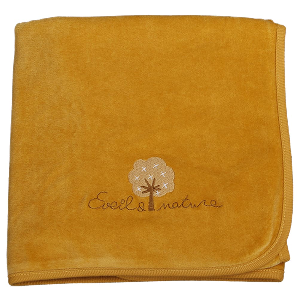 Plaid velours 75x100 cm Coton bio Ambre Plaid velours 75x100 cm Coton bio Ambre