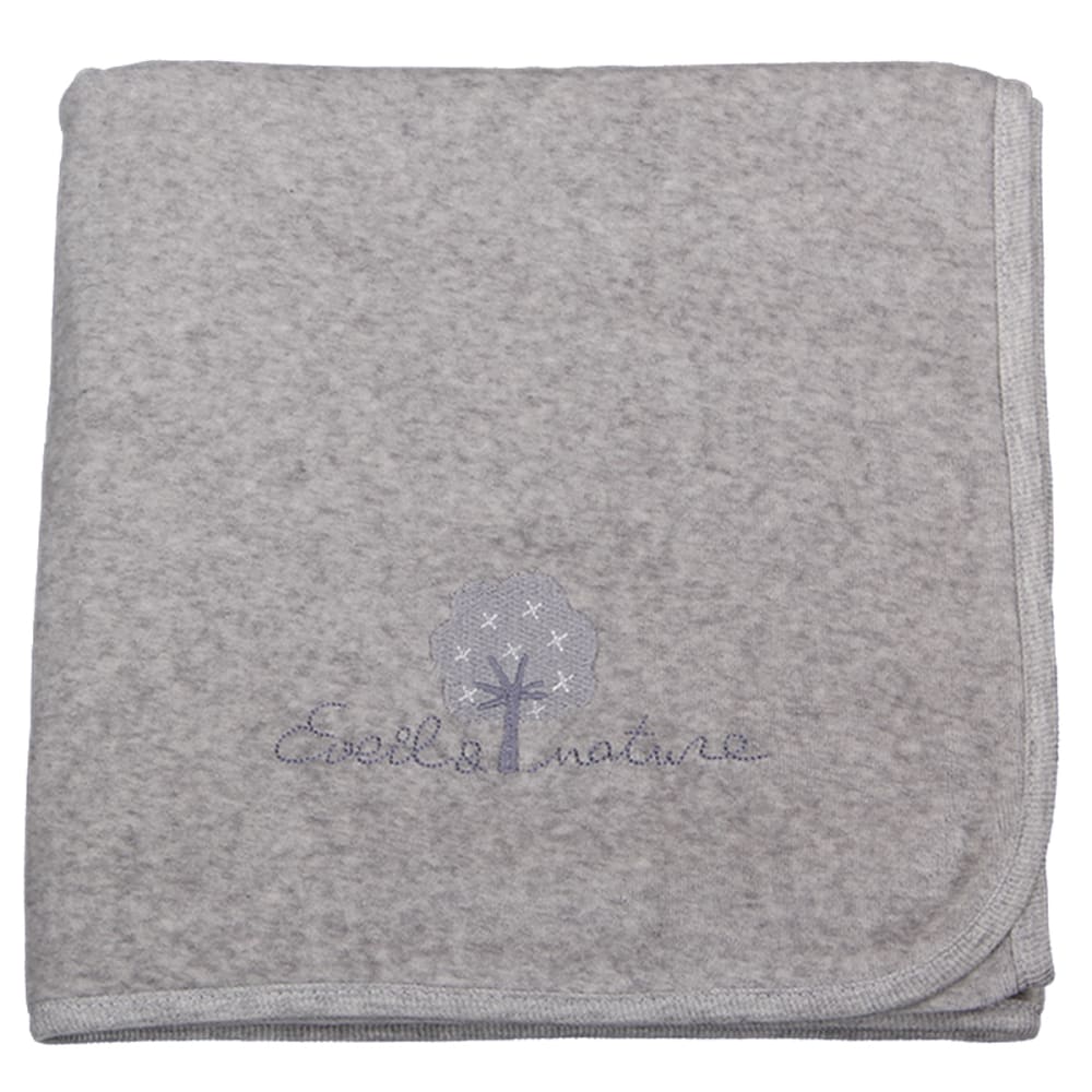 Plaid velours 75x100 cm Coton bio Gris Plaid velours 75x100 cm Coton bio Gris