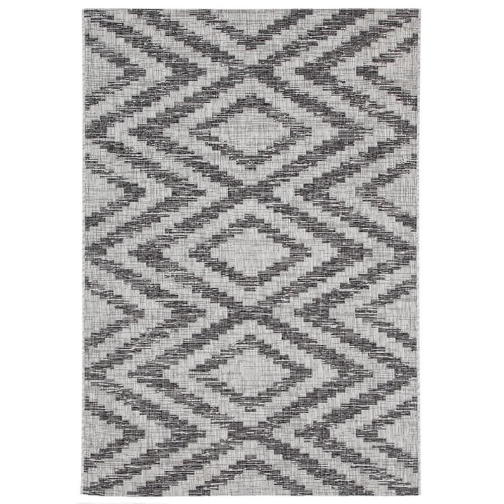 Tapis intérieur extérieur en polypropylène gris anthracite 120x170 cm