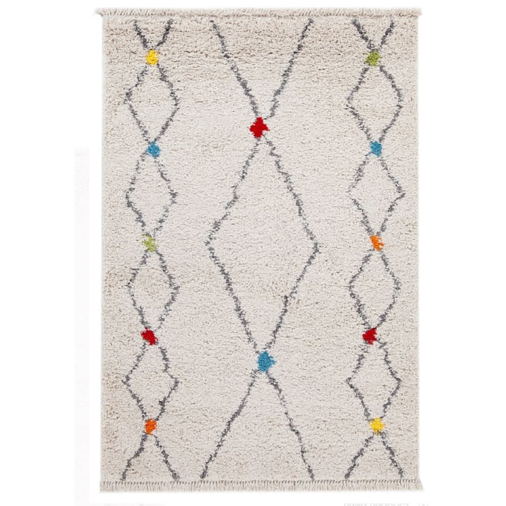 Tapis shaggy style berbère multicolore 135x190 cm